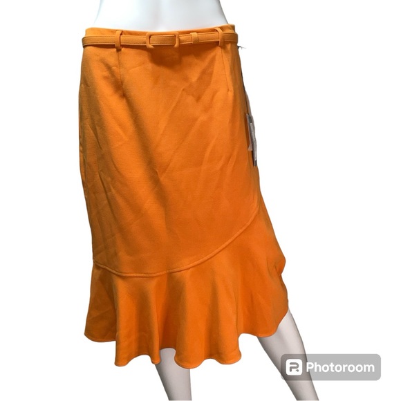 NWT NY & Co. Eva Mendes 2 Piece Set Tangarine Time Skirt and Blouse Top Size 8/M - Picture 10 of 16